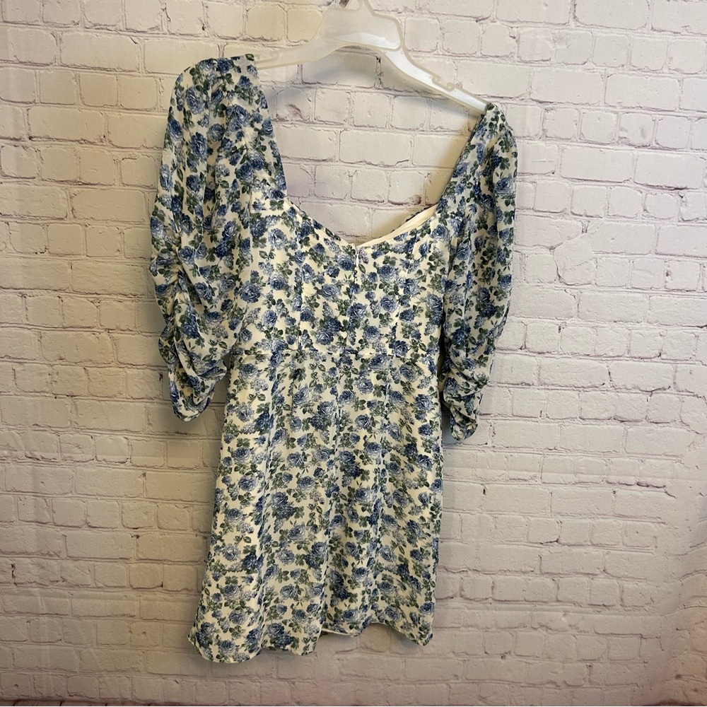 VICI Cotton Candy LA New blue floral cottagecore dress Medium square neck girly - Picture 9 of 12